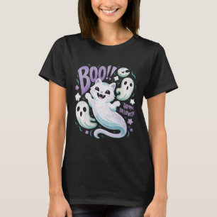 Ghost Cat Boo Kitty Halloween T-Shirt