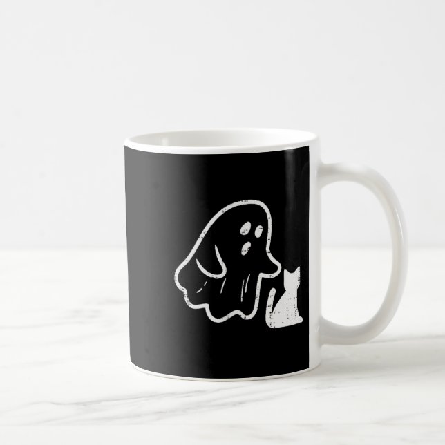 Ghost Cat Cket Funny Halloween Costume Men Women K Coffee Mug (Right)
