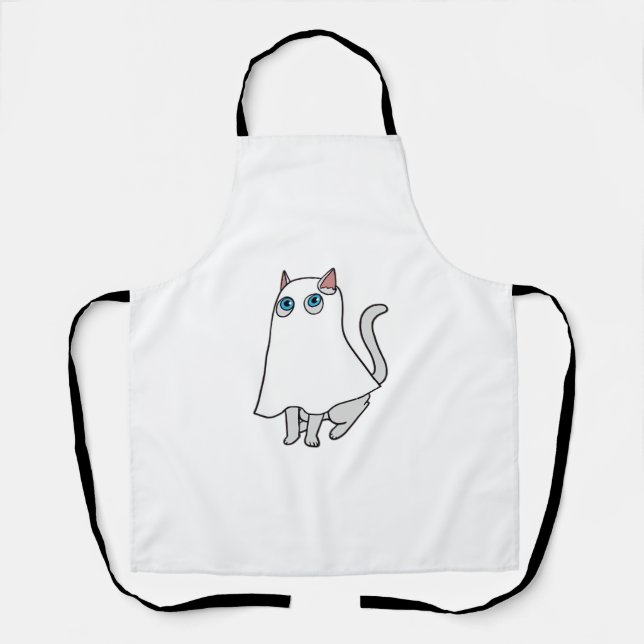 Ghost Cat Classic T-Shirt_1 Apron (Front)