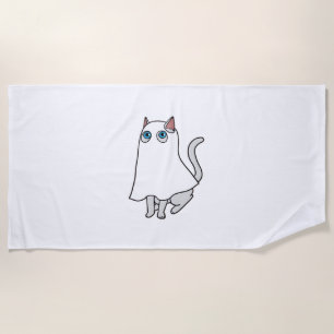 Ghost Cat Classic T-Shirt_2 Beach Towel