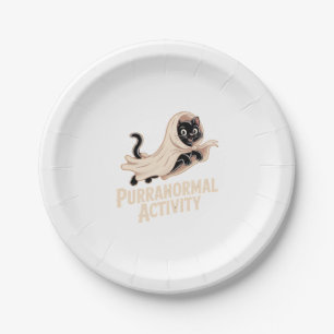 Ghost Cat Classic T-Shirt Paper Plate
