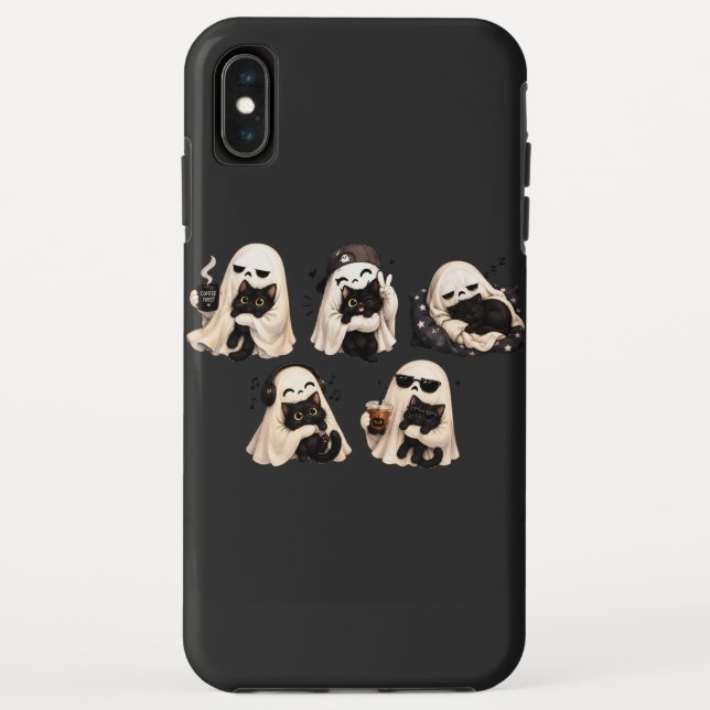 Ghost Cat Cosy Halloween Duo Case-Mate iPhone Case (Back)