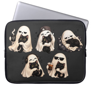 Ghost Cat Cosy Halloween Duo Laptop Sleeve