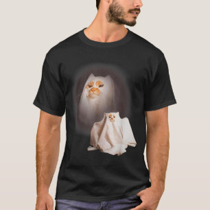 Ghost Cat Ghost Kitten Funny Cat Meme Halloween T-Shirt