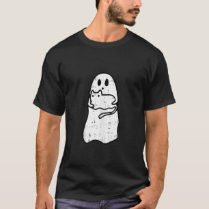 Ghost Cat Halloween Costume Ghoul Kitten Men Women T-Shirt
