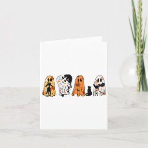 Ghost Cat Halloween Ghost Black Cat Spooky Season Card