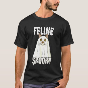Ghost Cat Meme, Feline Spooky, Pun, Funny Cute Hal T-Shirt