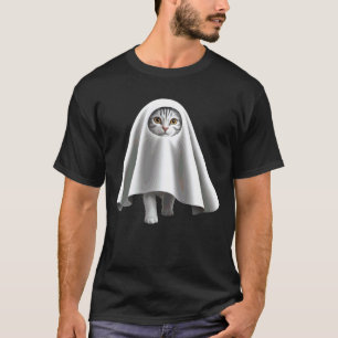 Ghost Cat Meme Funny Halloween Men Women Kids T-Shirt