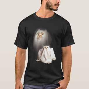 Ghost Cat Meme Funny Halloween Men Women Kids T-Shirt