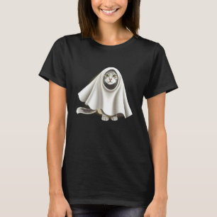 Ghost Cat Meme Funny Halloween Men Women Kids T-Shirt