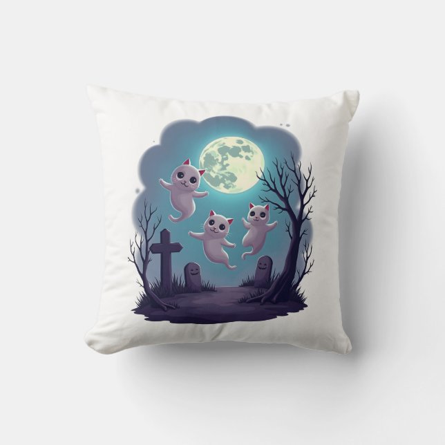 Ghost Cat Parade Cushion (Front)