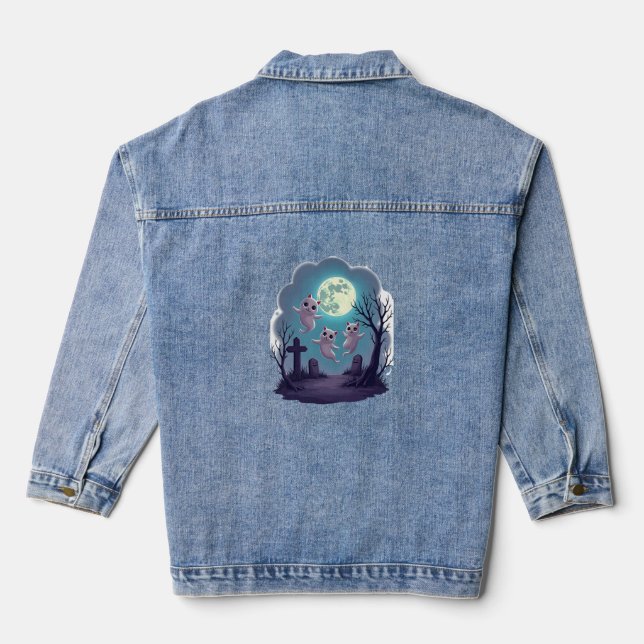 Ghost Cat Parade Denim Jacket (Back)
