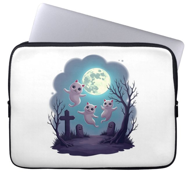 Ghost Cat Parade Laptop Sleeve (Front)