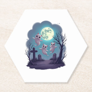 Ghost Cat Parade Paper Coaster