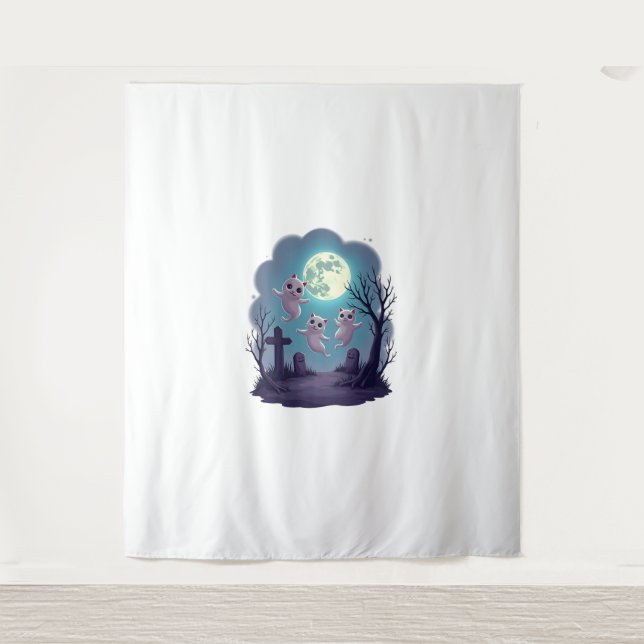 Ghost Cat Parade Tapestry (Front)