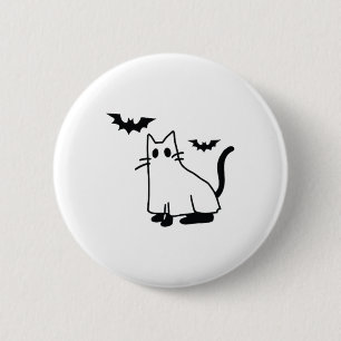 Ghost Cat Pocket Halloween Costume Men Women Kids 6 Cm Round Badge