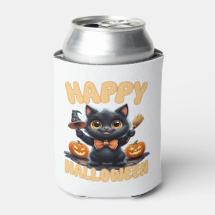 Ghost Cat Tee, Halloween Shirt, Spooky Cute, Unise Can Cooler