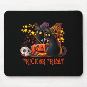 Ghost Cats Pumpkin Spooky Black Cat Mum Halloween Mouse Pad