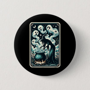 Ghost Cauldron Gothic Supernatural Tarot Card 6 Cm Round Badge