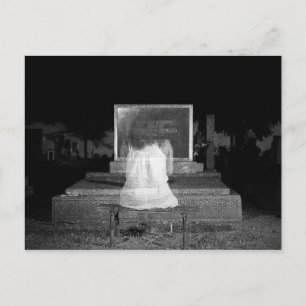 Ghost Cemetery Dark Horror Halloween Postcard