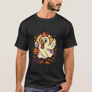 Ghost Chicken Halloween Costume Funny Farm Poultry T-Shirt