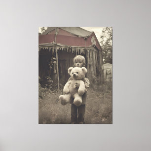 Ghost Child at the Abandoned Vintage Circus Tent Canvas Print