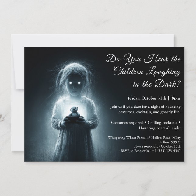 Ghost Child Halloween Costume Party Invitation (Front)