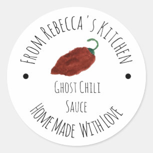 Ghost Chilli Homemade Hot Sauce Classic Round Sticker