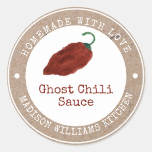 Ghost Chilli Sauce Label   Homemade   Red Chilli
