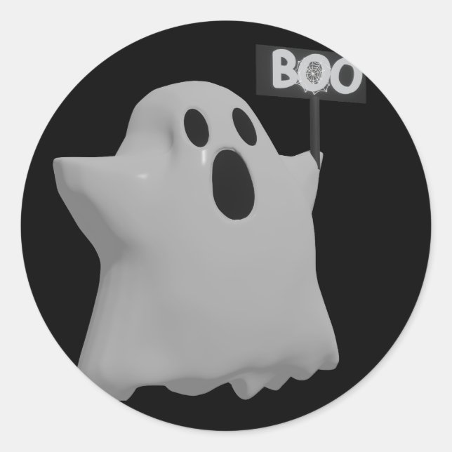 Ghost Classic Round Sticker (Front)