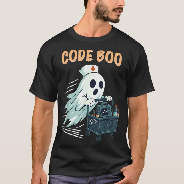 Ghost Code Boo In The Icu Nursing Gift For Hallowe T-Shirt (Front)