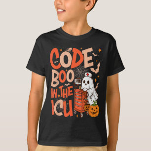 Ghost Code Boo In The Icu Nursing Nurse Halloween  T-Shirt