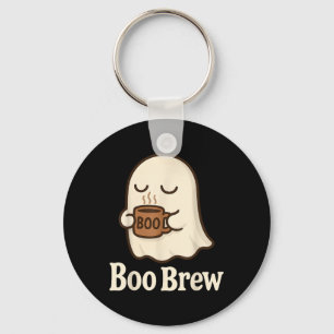 Ghost Coffee Cute Funny Halloween Drink Caffeine B Key Ring