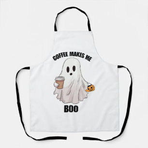 Ghost Coffee Halloween Funny Apron