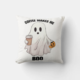 Ghost Coffee Halloween Funny  Cushion
