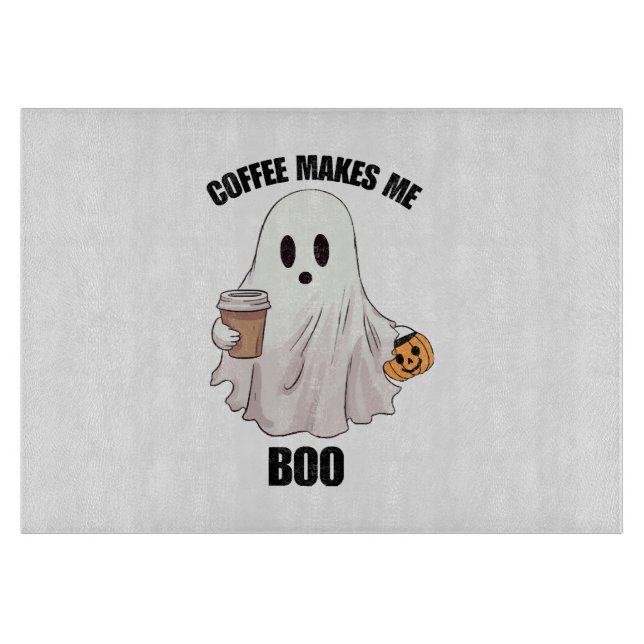 Ghost Coffee Halloween Funny  Cutting Board (Front)