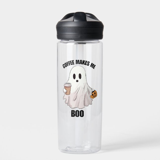 Ghost Coffee Halloween Funny  Water Bottle (Front)