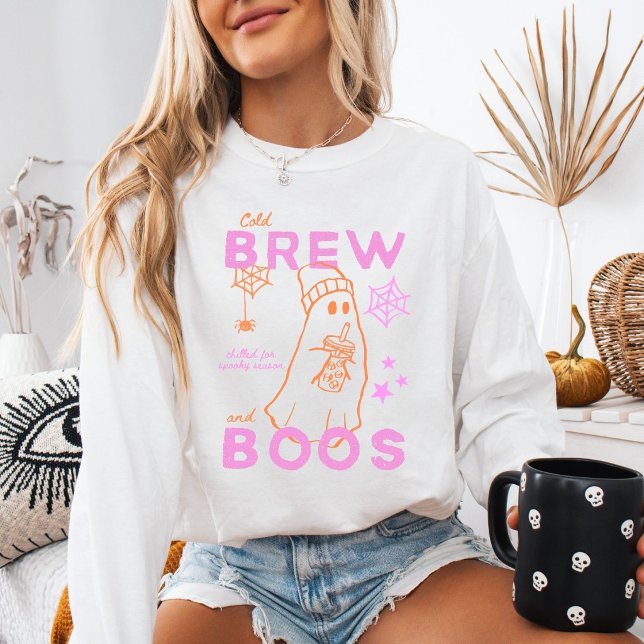 Ghost Cold Brew And Boos Iced Coffee Halloween Sweatshirt (Creator Uploaded)