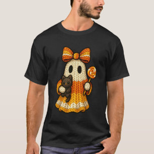 Ghost Coquette Black Cat Knitting Crocheting Yarn  T-Shirt