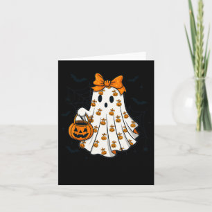 Ghost Coquette Spooky Halloween Pumpkin Treat Or T Card