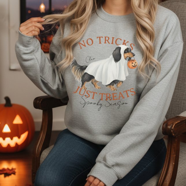 Ghost Costume Dog Dachshund Spooky Season Sweatshirt (Elevate your fall apparel with this Ghost Costume Dog Dachshund Spooky Season sweatshirt!)
