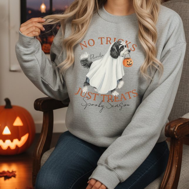 Ghost Costume Dog Doodle Spooky Season Sweatshirt (Elevate your fall apparel with this Ghost Costume Dog Doodle Spooky Season sweatshirt!)