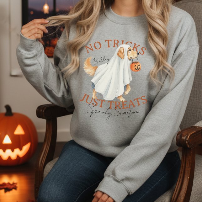 Ghost Costume Dog Golden Retriever Spooky Season Sweatshirt (Elevate your fall apparel with this Ghost Costume Golden Retriever Spooky Season sweatshirt! )