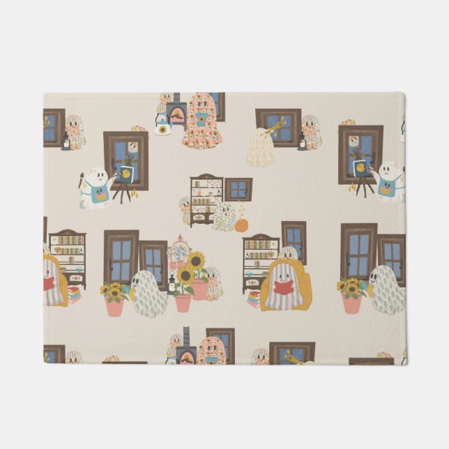 Ghost Cottage | Cozy Autumn Doormat (Front)