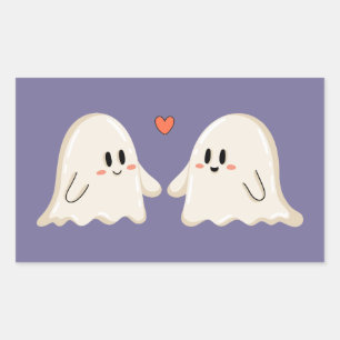 Ghost Couple in Love Rectangular Sticker