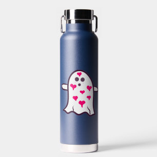 Ghost Covered in Hearts Water Bottle