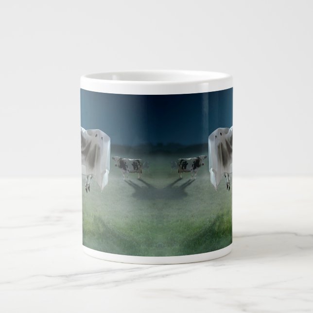 Ghost Cow Large Coffee Mug (Front)