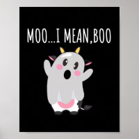 Ghost Cow Moo I Mean Boo Halloween Gift