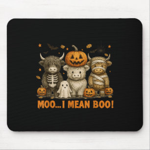 Ghost Cow Moo I Mean Boo Halloween Outfit Funny Co Mouse Pad