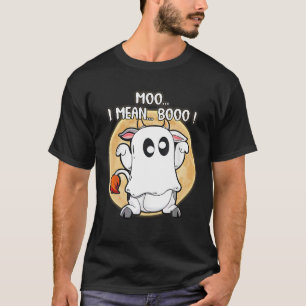 Ghost Cow Moo I Mean Boo Pumpkin T-Shirt